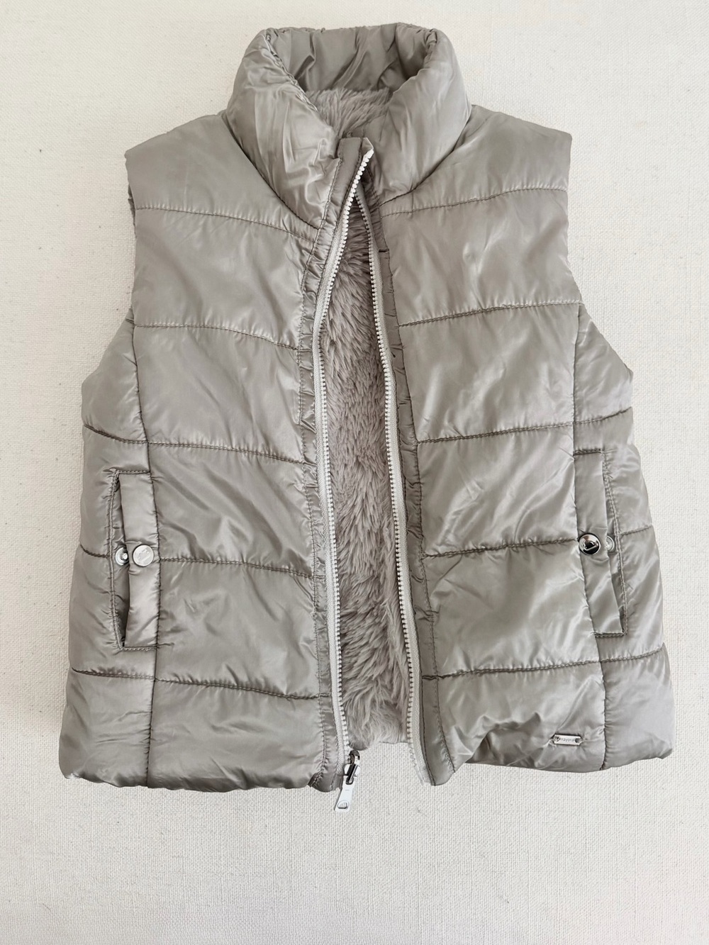 Mayoral Quilted Puffer Vest in silvery-Taupe